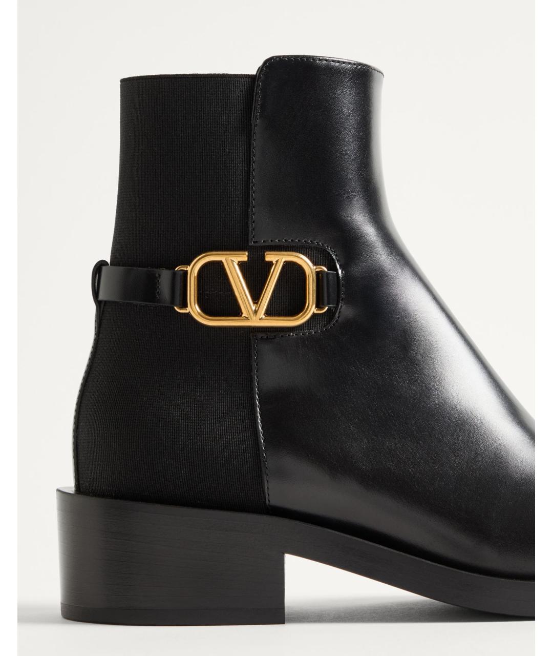 VALENTINO Черные кожаные ботинки, фото 5
