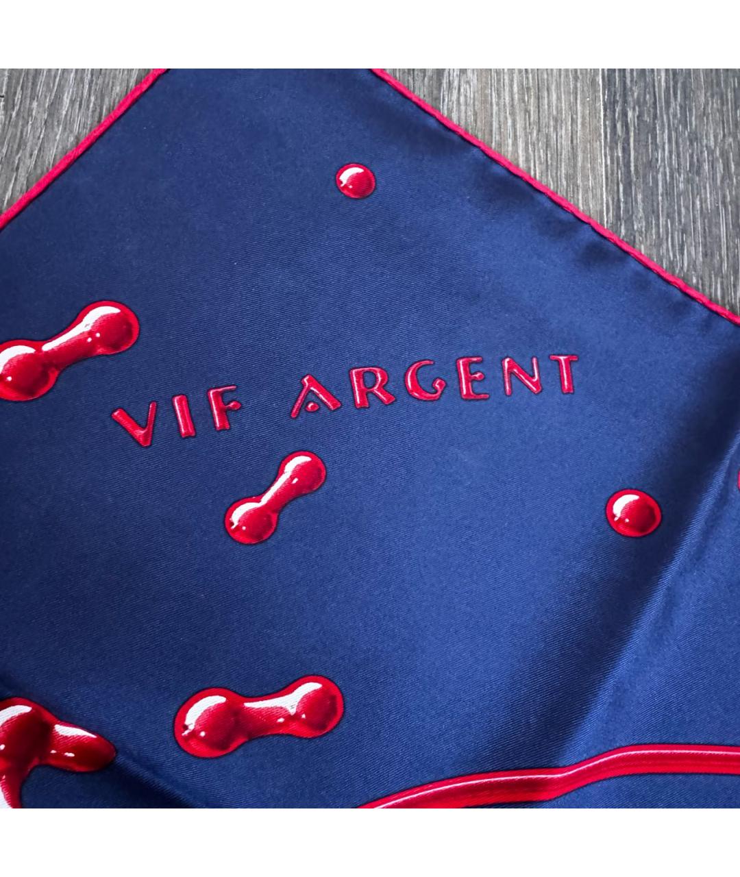 HERMES Темно-синий шелковый платок, фото 4