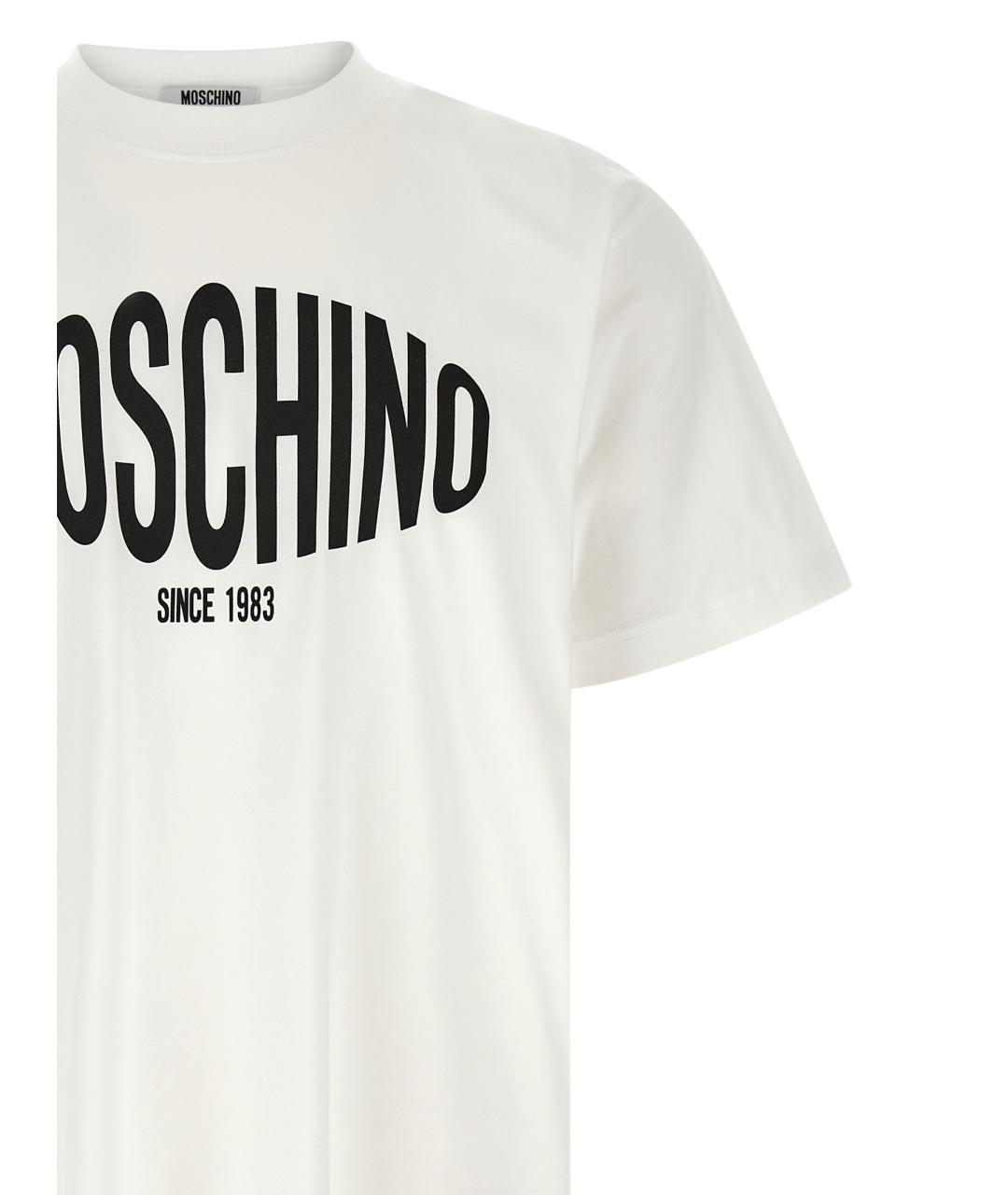 MOSCHINO Белая хлопковая футболка, фото 3