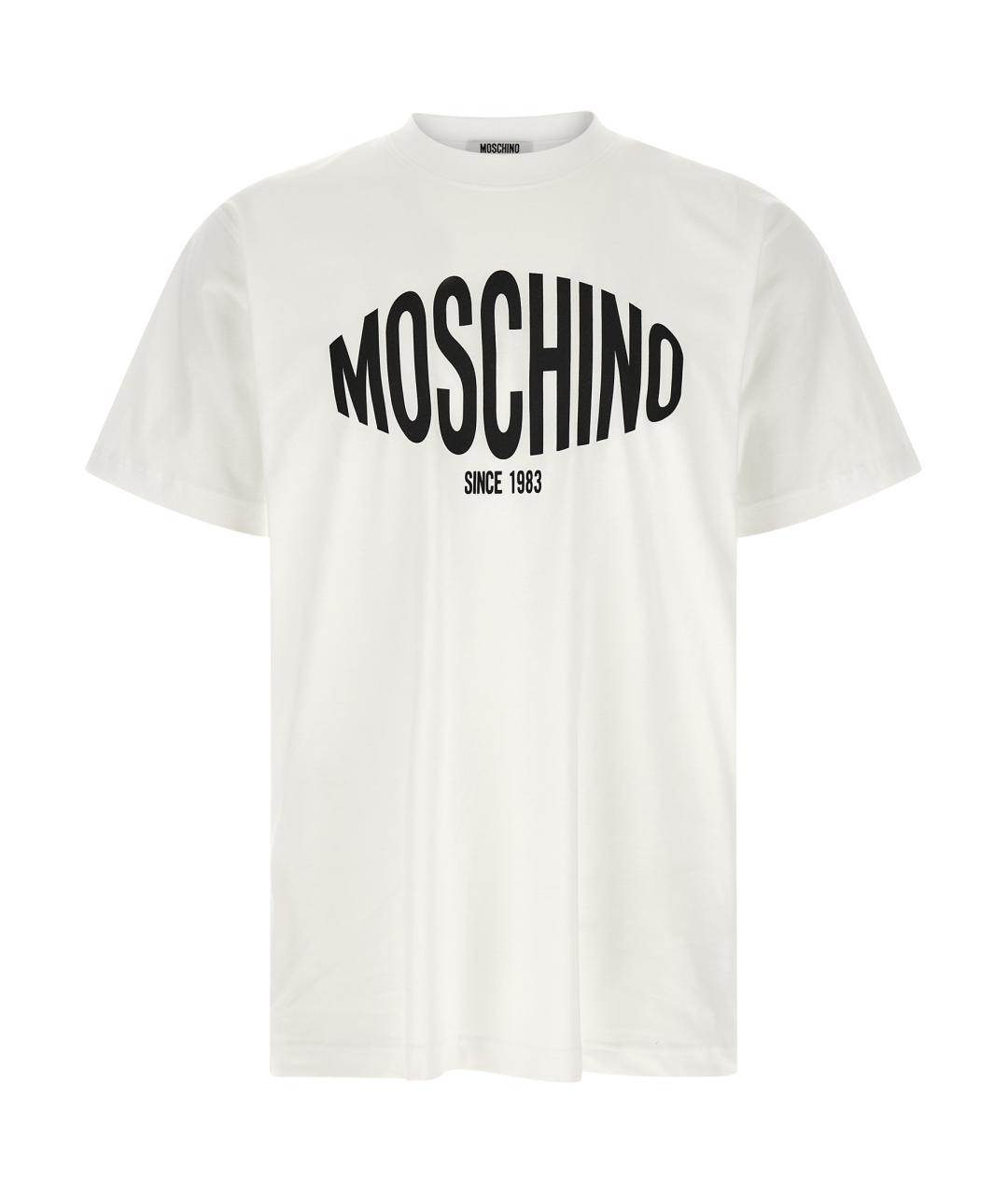 MOSCHINO Белая хлопковая футболка, фото 1