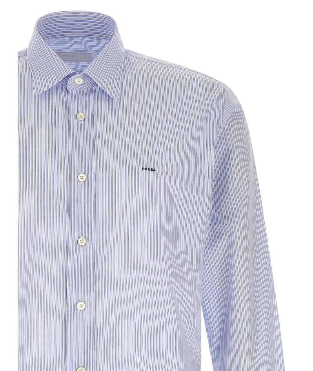 PRADA Голубая хлопковая кэжуал рубашка, фото 3