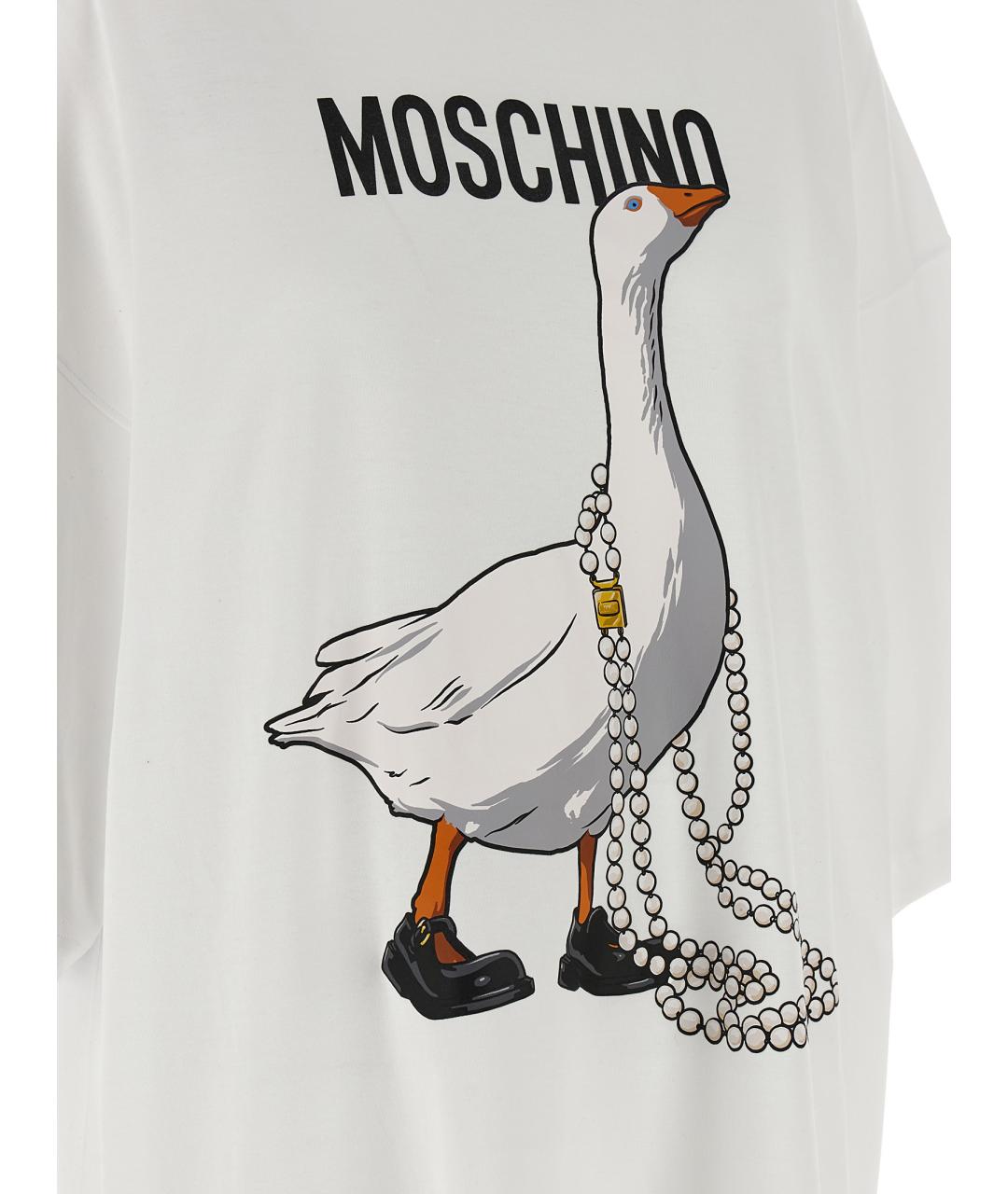 MOSCHINO Белое хлопковое повседневное платье, фото 4