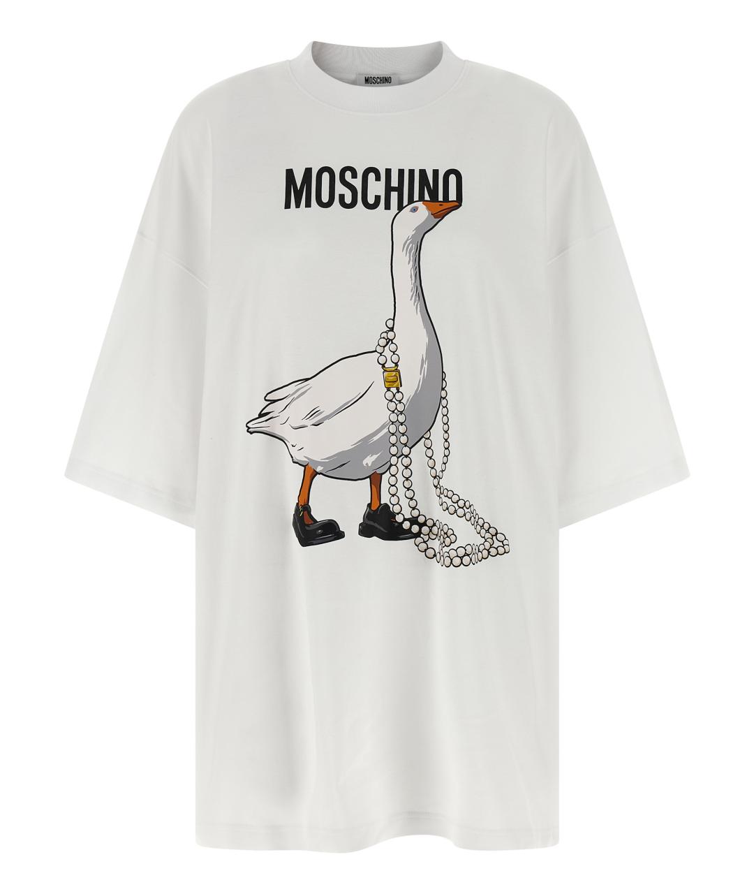 MOSCHINO Белое хлопковое повседневное платье, фото 1