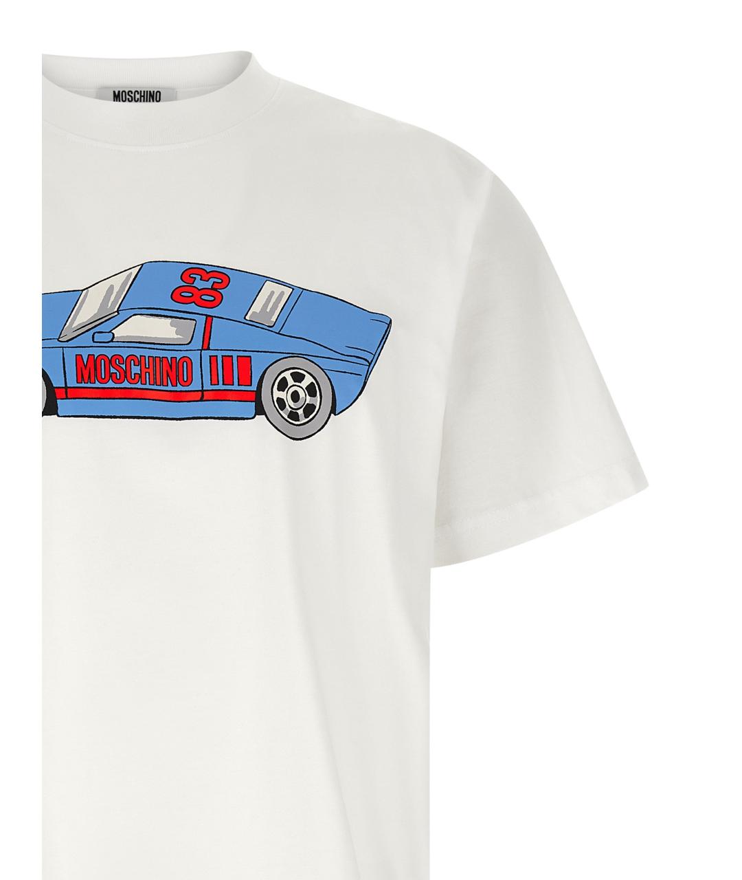 MOSCHINO Белая хлопковая футболка, фото 3