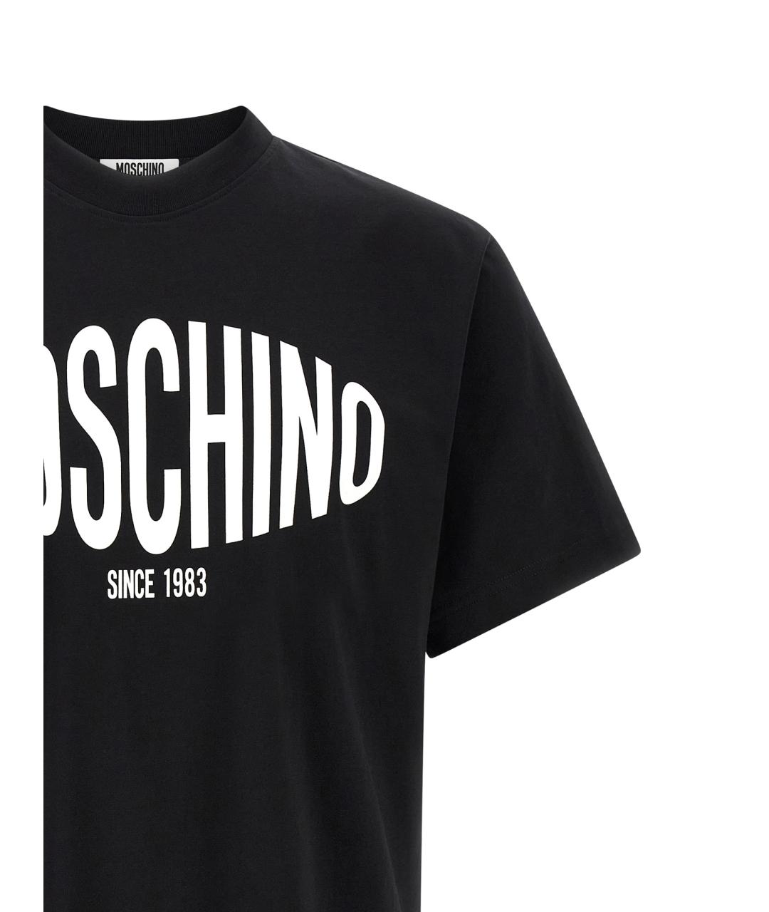 MOSCHINO Черная хлопковая футболка, фото 3