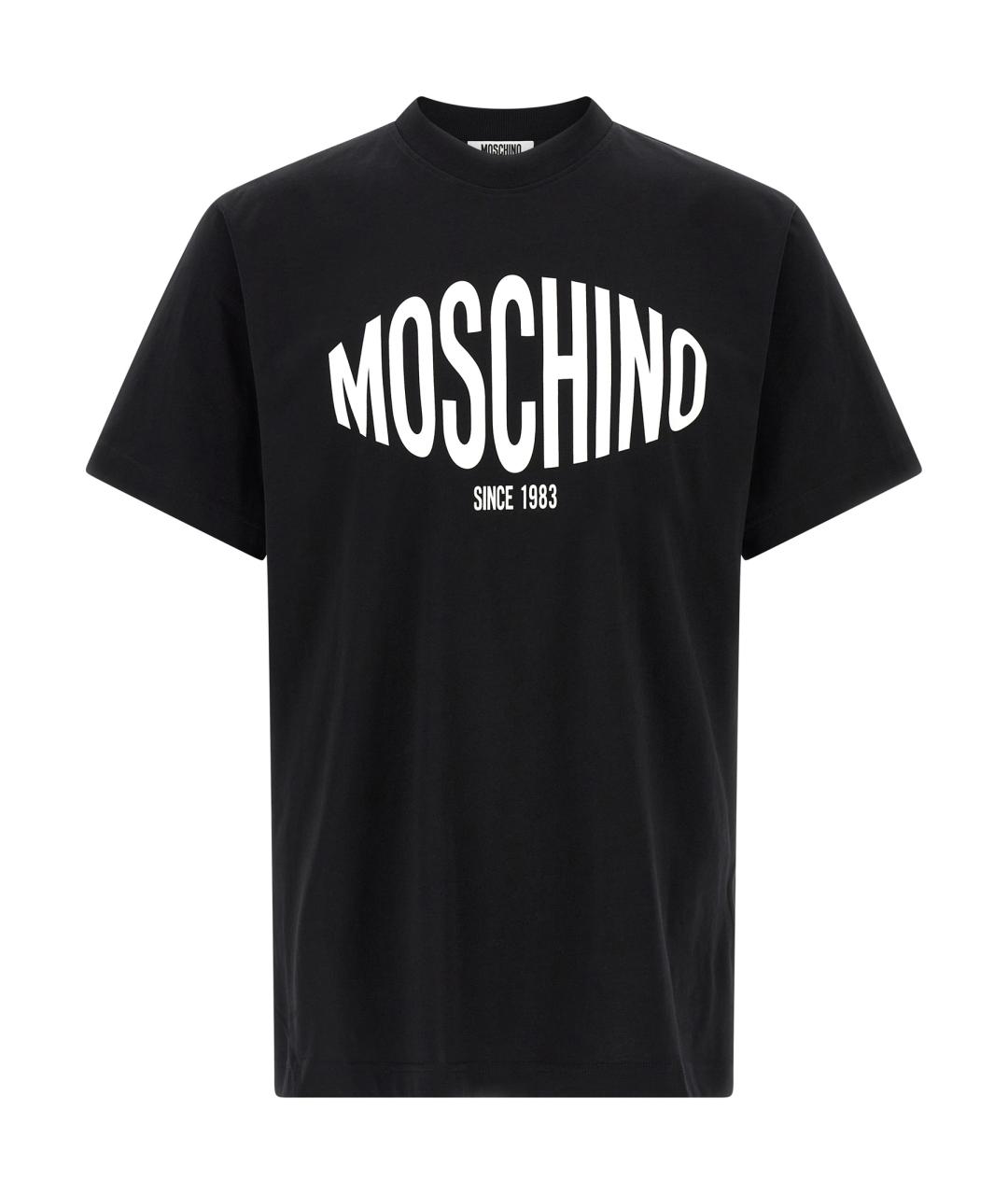 MOSCHINO Черная хлопковая футболка, фото 1