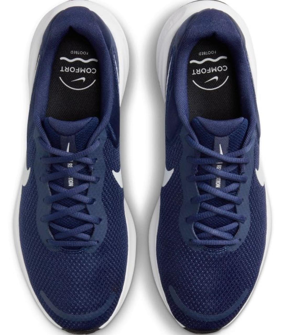 NIKE Темно-синие текстильные кроссовки, фото 4