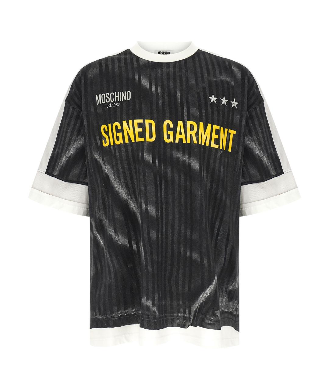 MOSCHINO Черная хлопковая футболка, фото 1