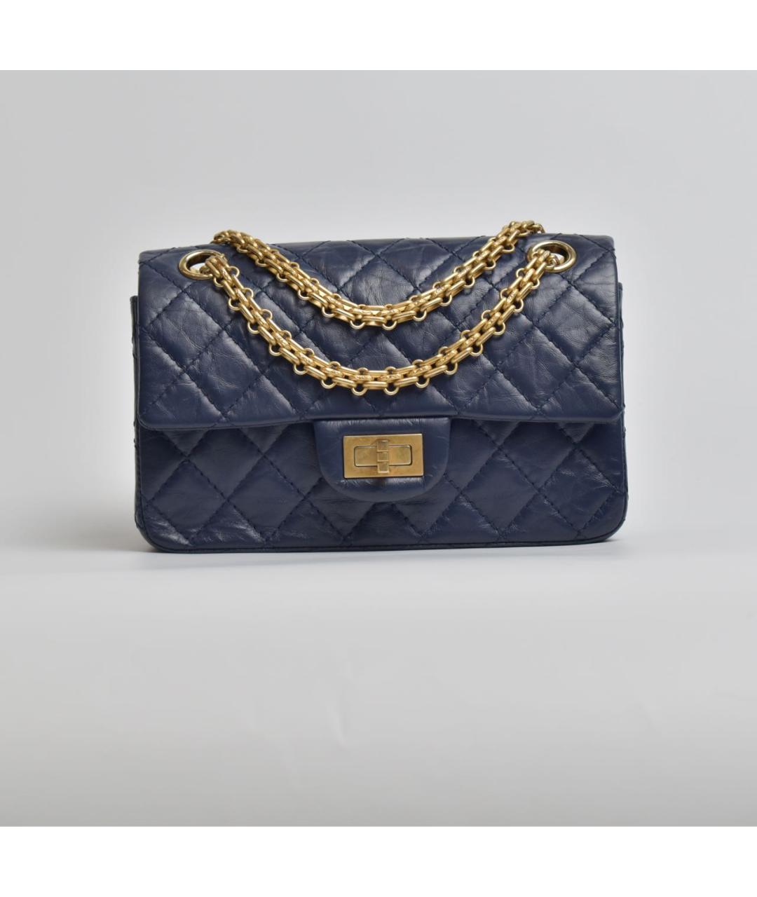 CHANEL Синяя кожаная сумка через плечо, фото 6