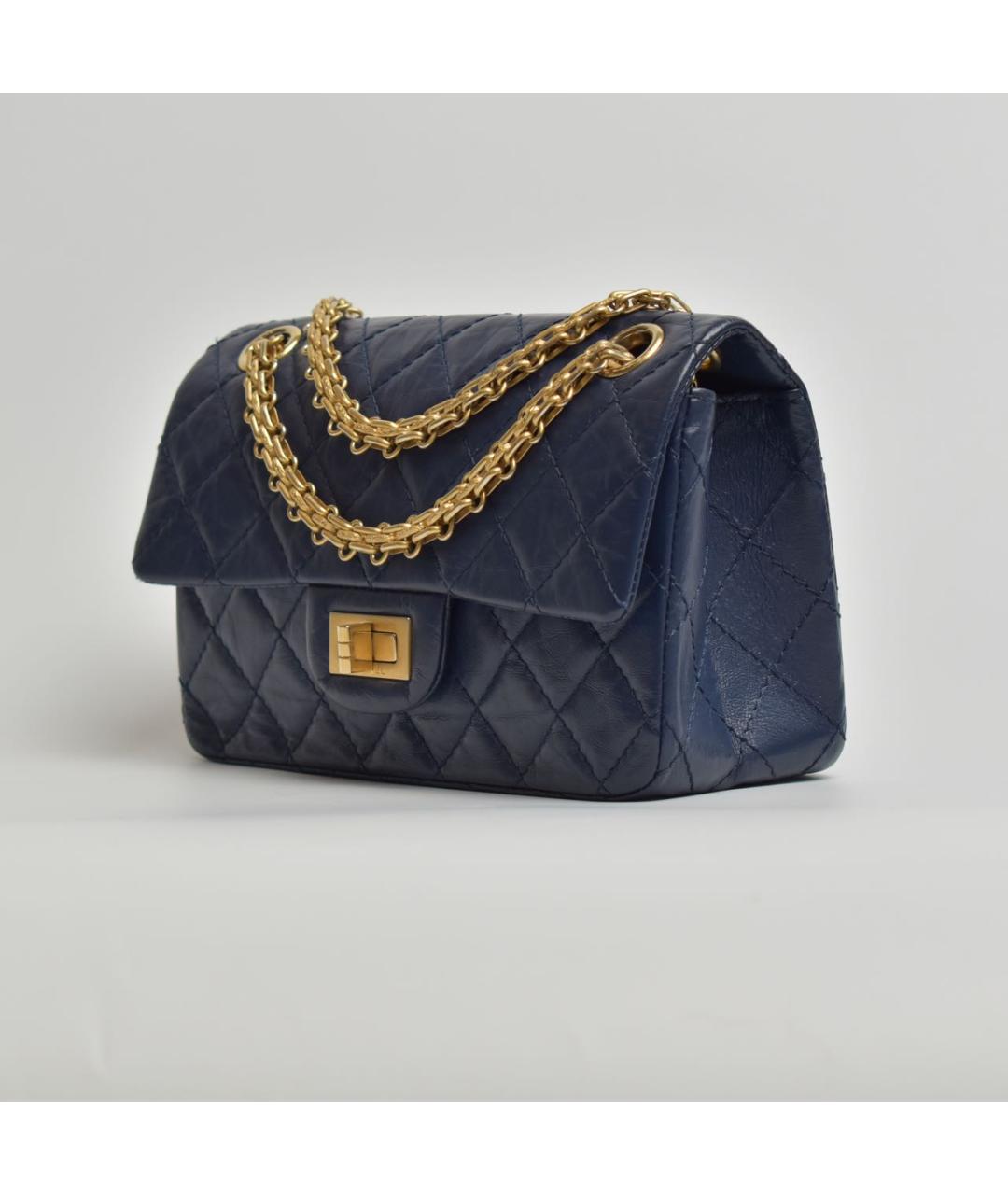CHANEL Синяя кожаная сумка через плечо, фото 2