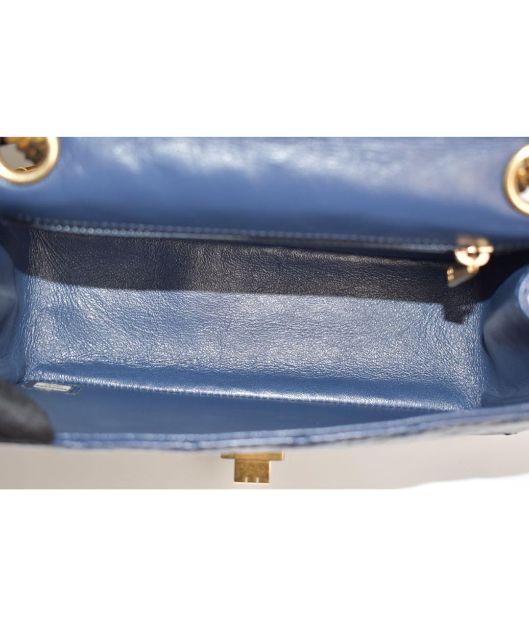 CHANEL Синяя кожаная сумка через плечо, фото 4