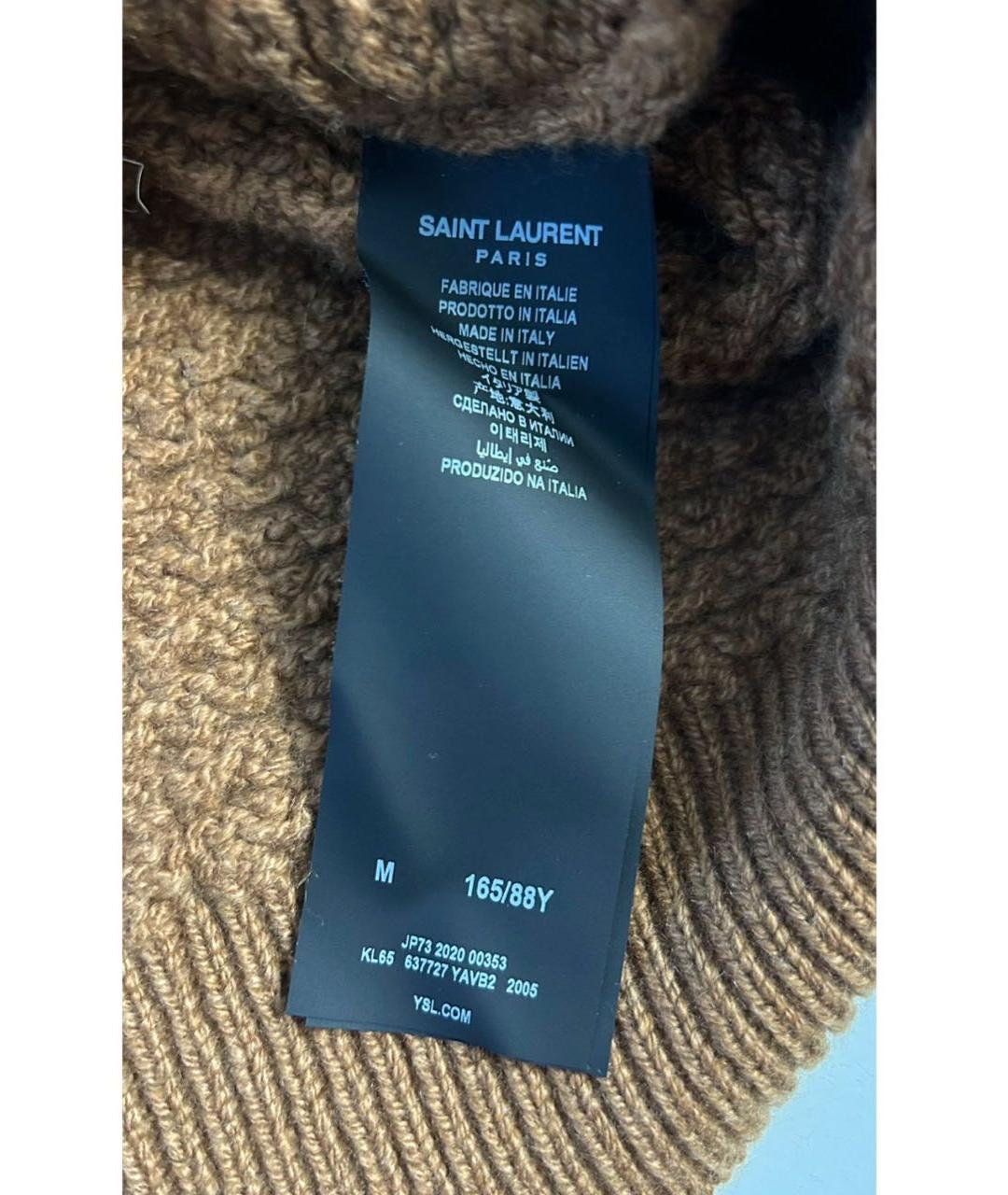 SAINT LAURENT Коричневая кашемировая водолазка, фото 2