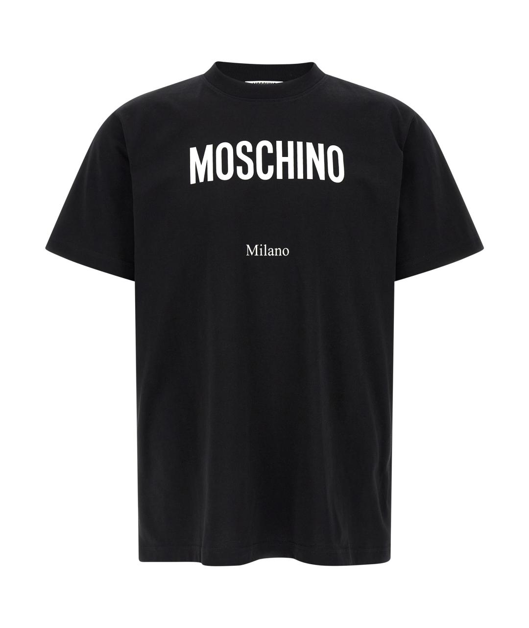 MOSCHINO Черная хлопковая футболка, фото 1
