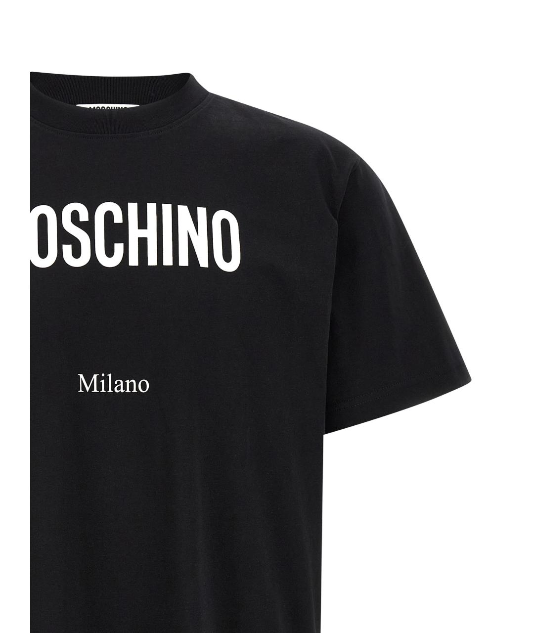MOSCHINO Черная хлопковая футболка, фото 3
