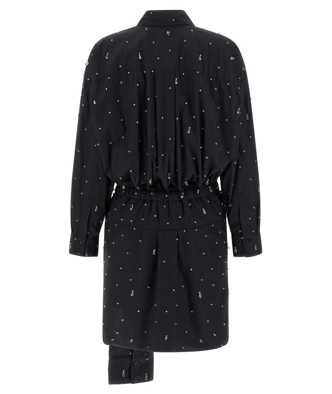 GIUSEPPE DI MORABITO Черное хлопковое повседневное платье, фото 2