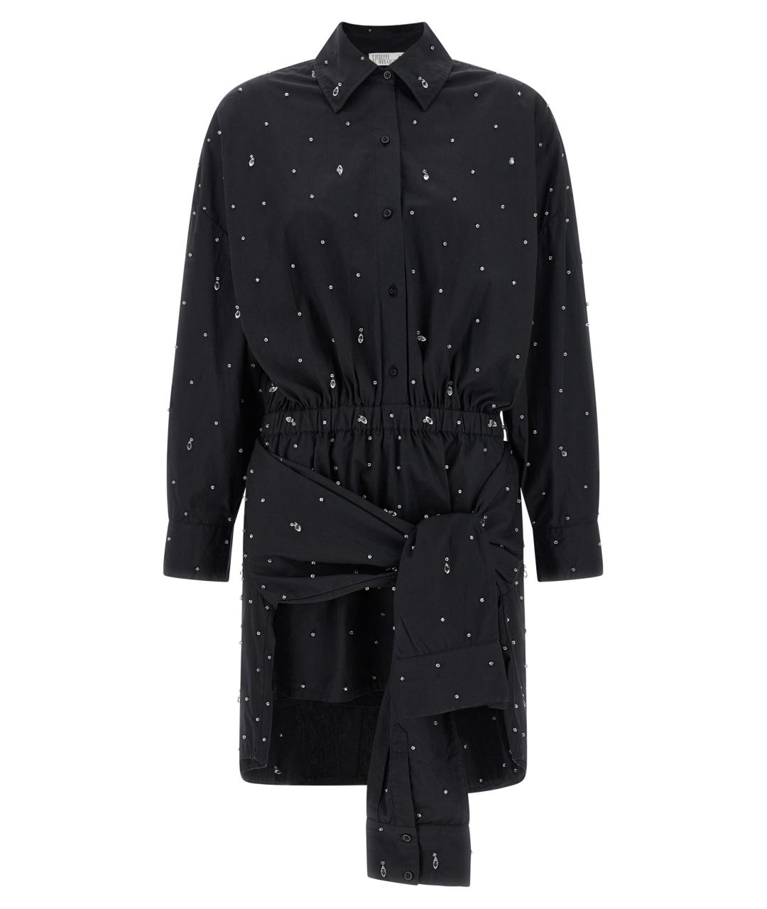 GIUSEPPE DI MORABITO Черное хлопковое повседневное платье, фото 1