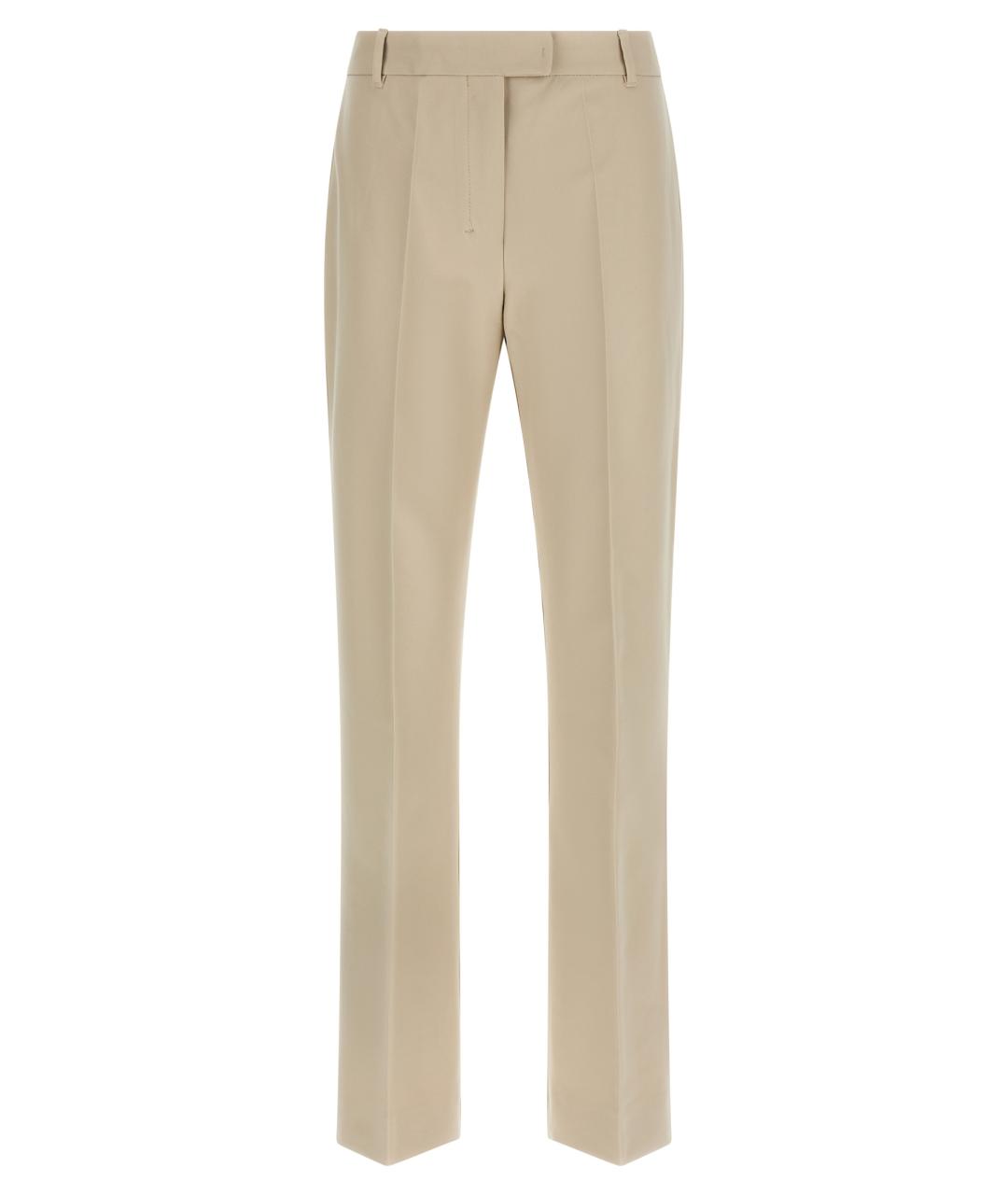 'S MAX MARA Бежевые хлопковые прямые брюки, фото 1