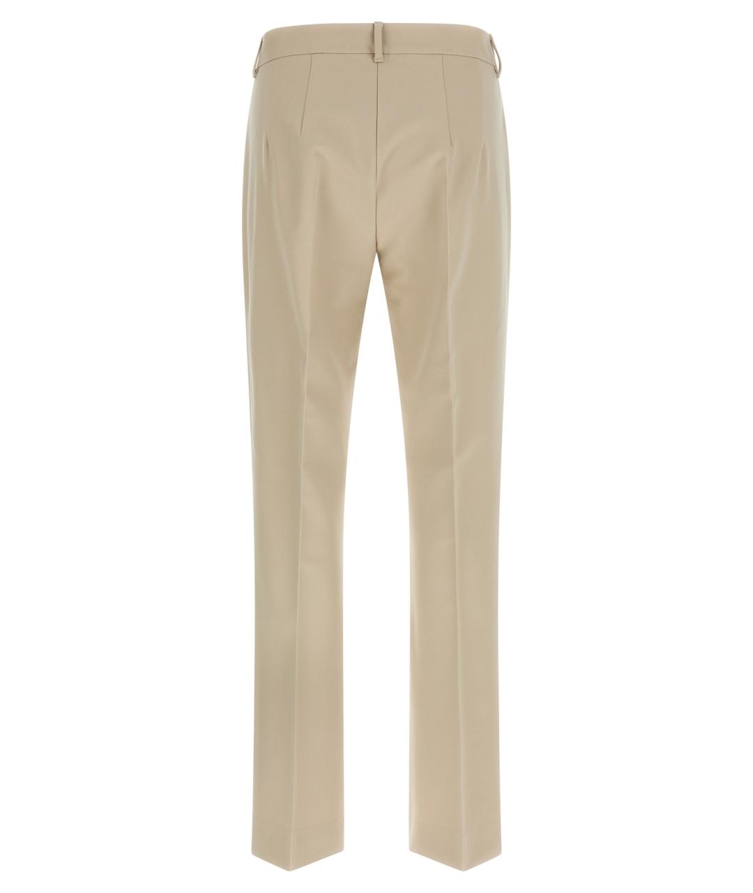 'S MAX MARA Бежевые хлопковые прямые брюки, фото 2