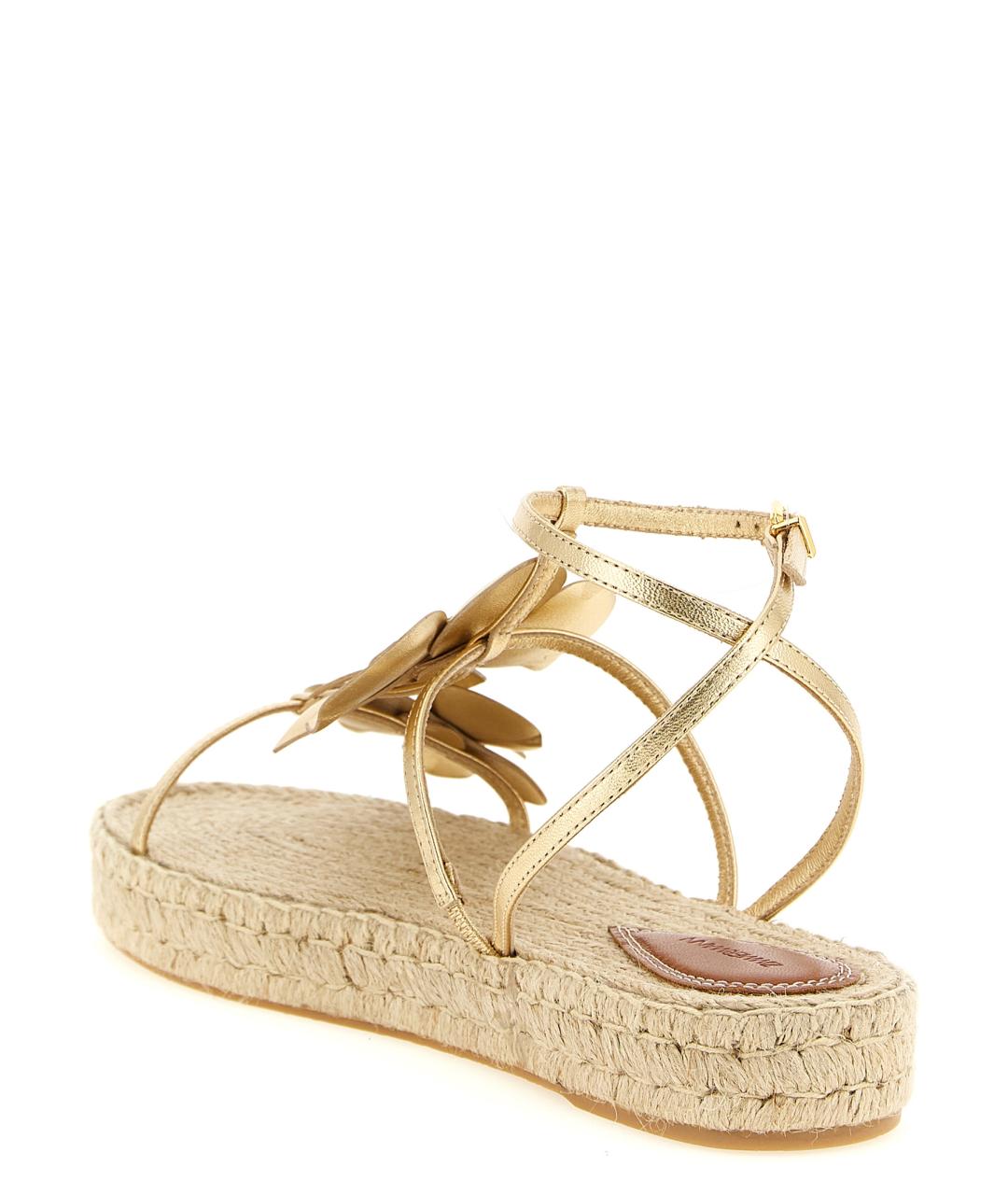 ZIMMERMANN Золотые кожаные босоножки, фото 4