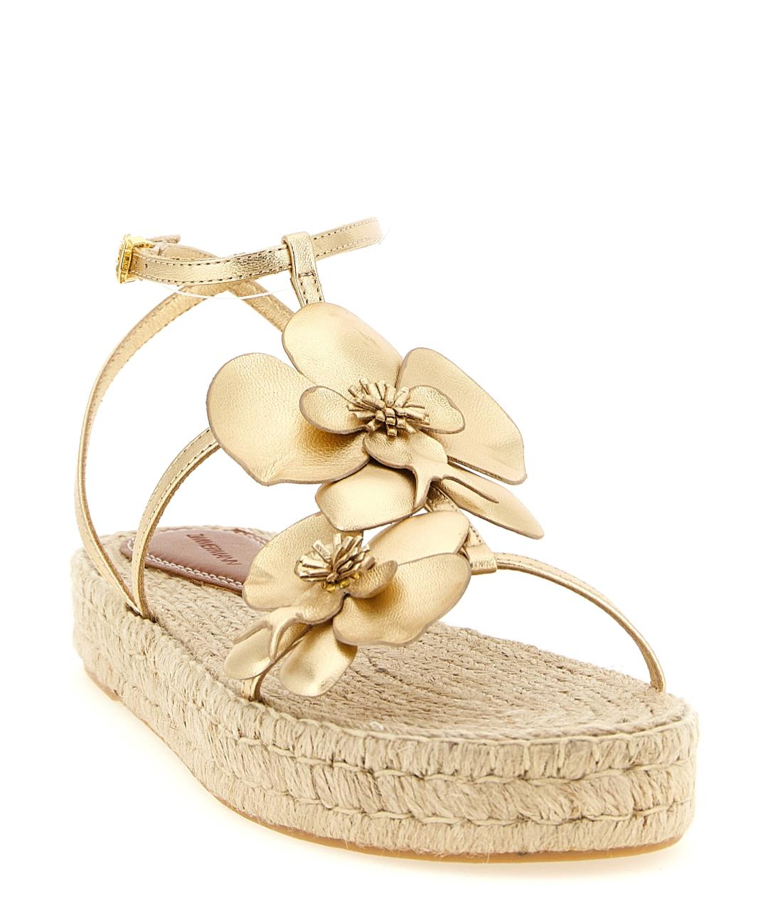 ZIMMERMANN Золотые кожаные босоножки, фото 3