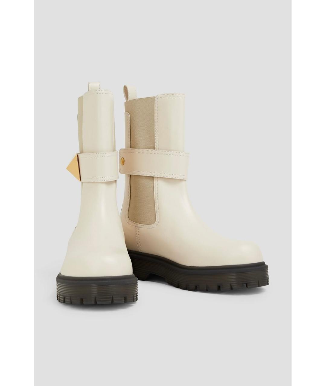 VALENTINO Белые кожаные ботинки, фото 2