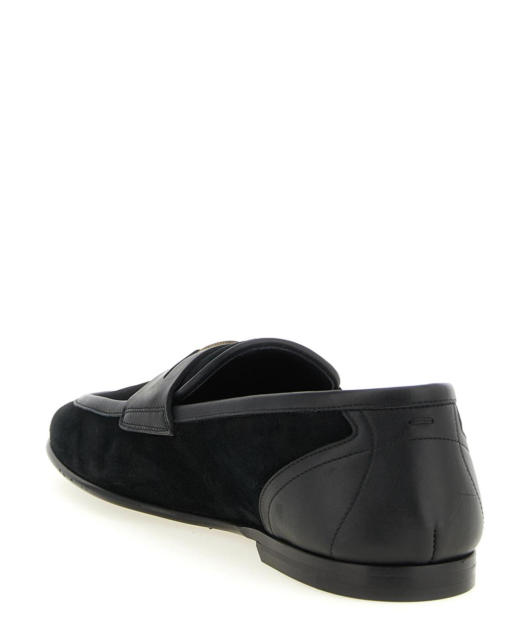 DOLCE&GABBANA Черные кожаные лоферы, фото 3