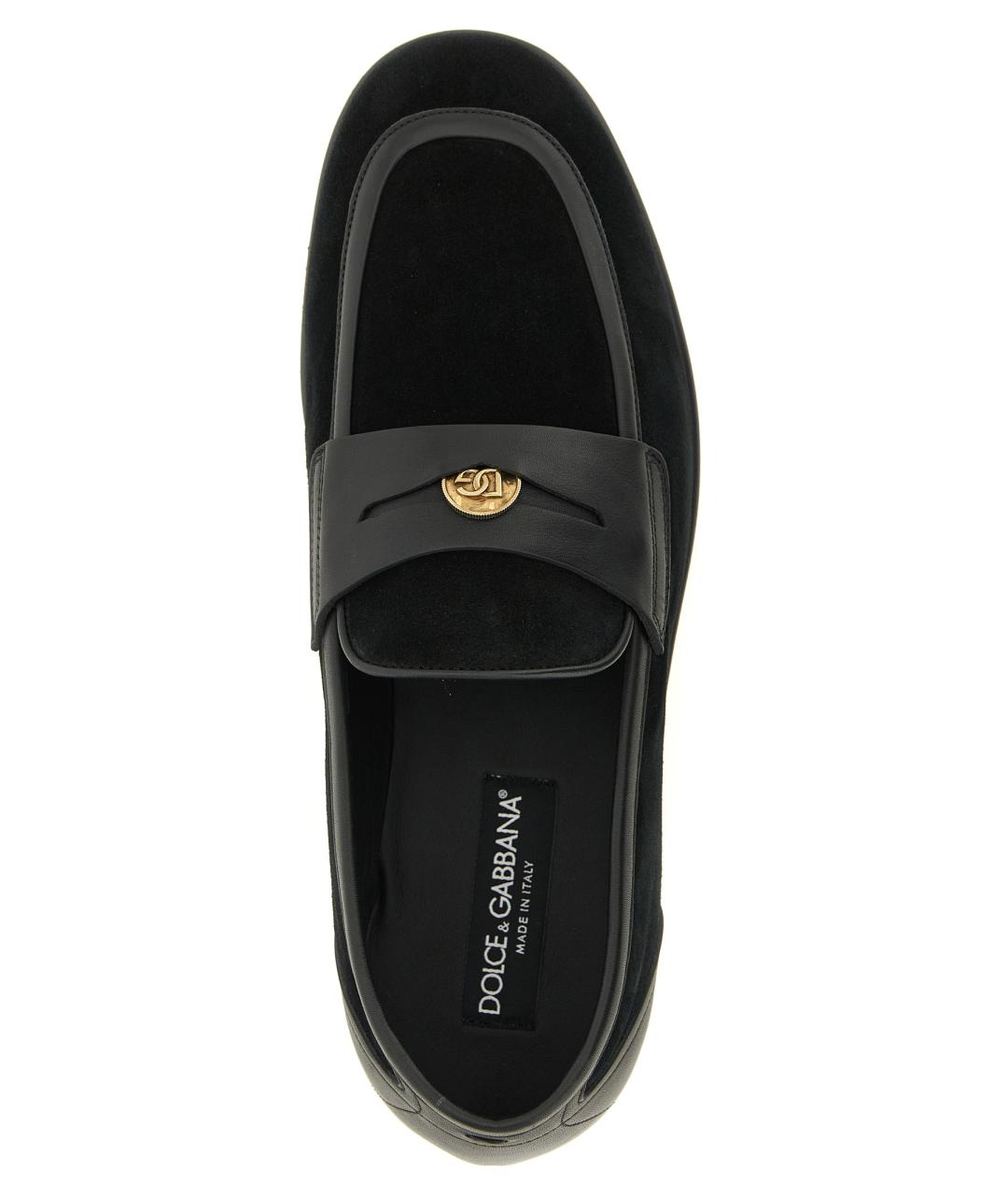 DOLCE&GABBANA Черные кожаные лоферы, фото 4