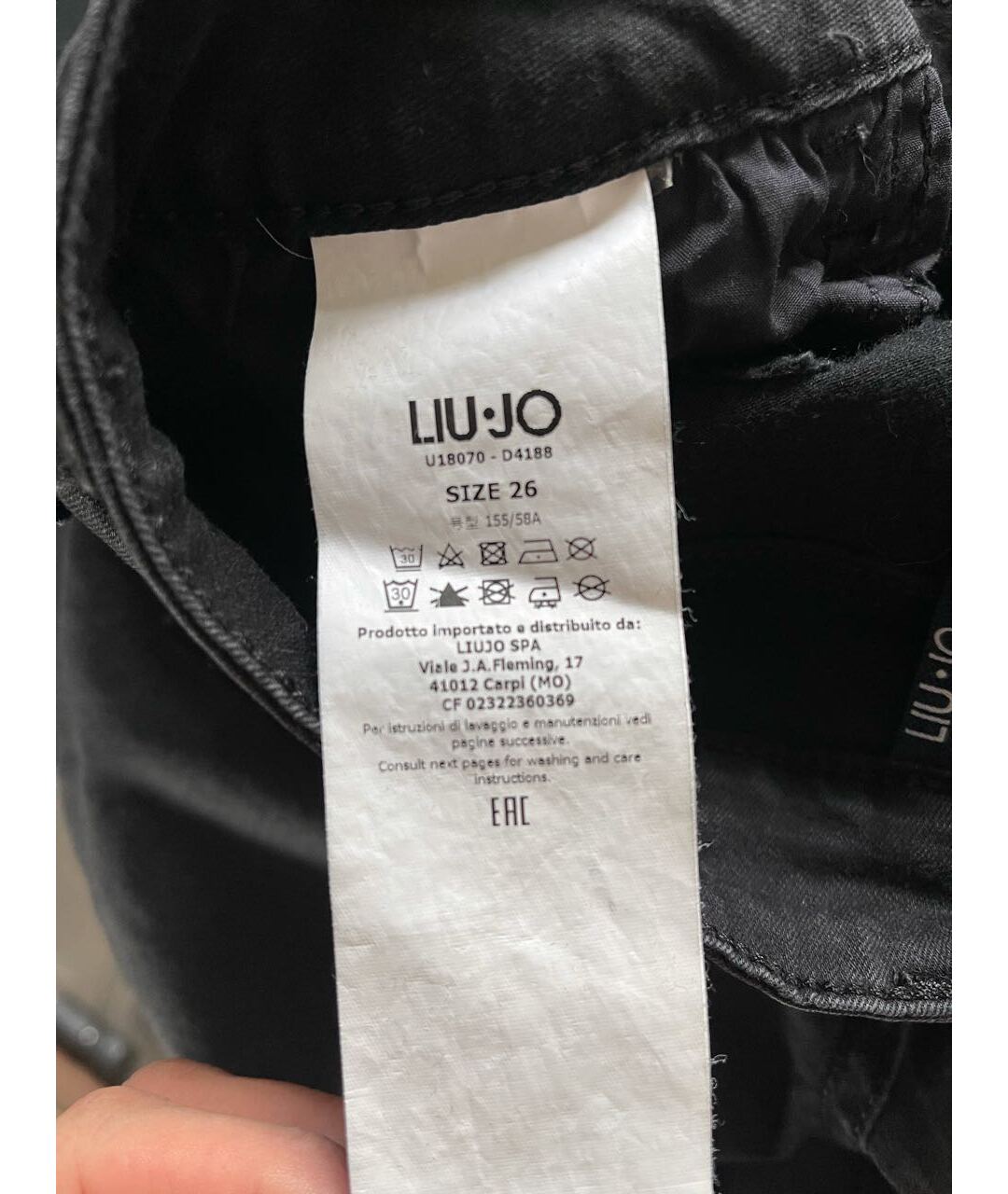 LIU JO Черные хлопко-эластановые джинсы слим, фото 4