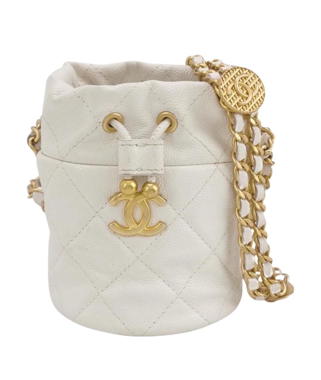 CHANEL Белая кожаная сумка через плечо, фото 1