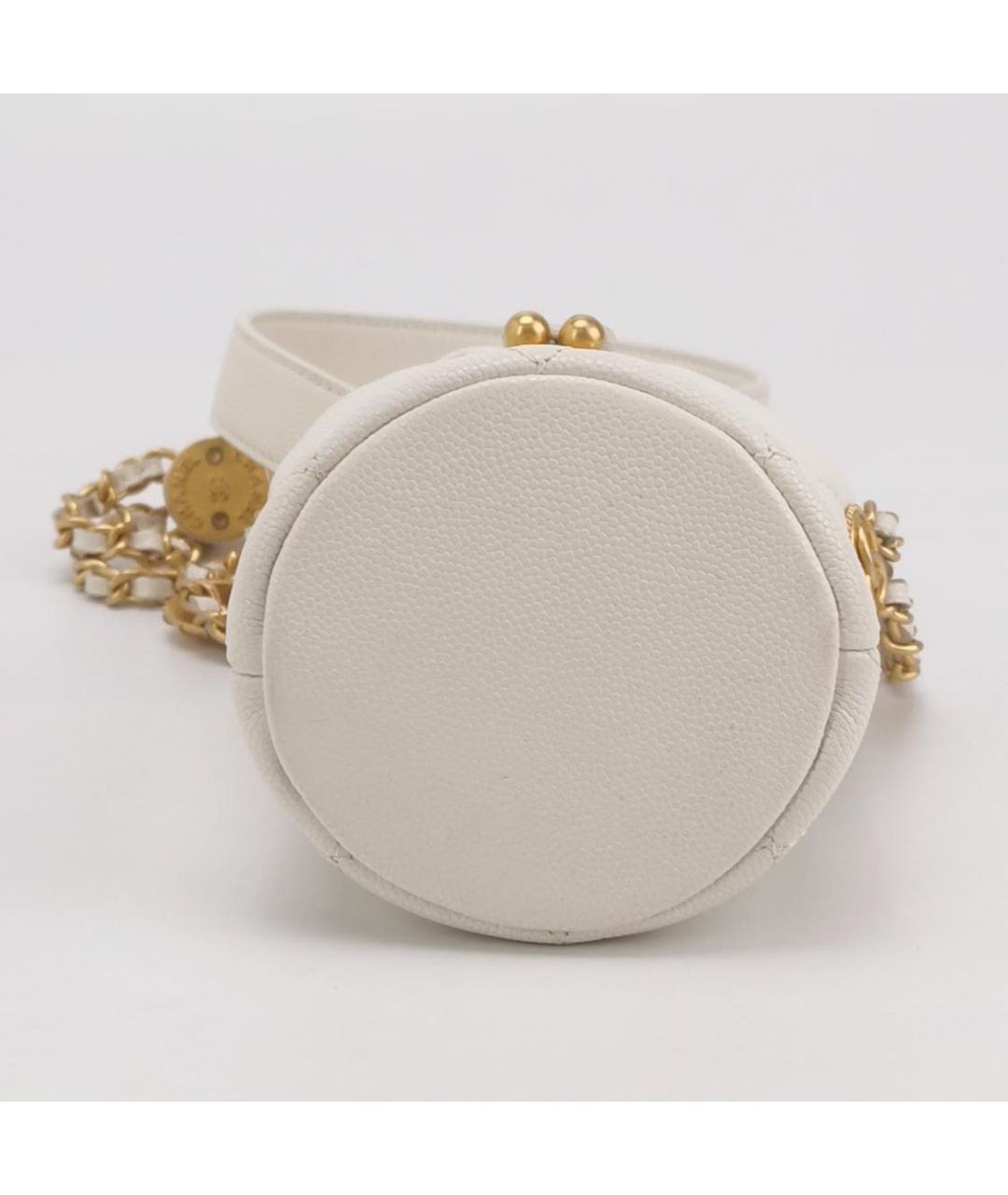 CHANEL Белая кожаная сумка через плечо, фото 3