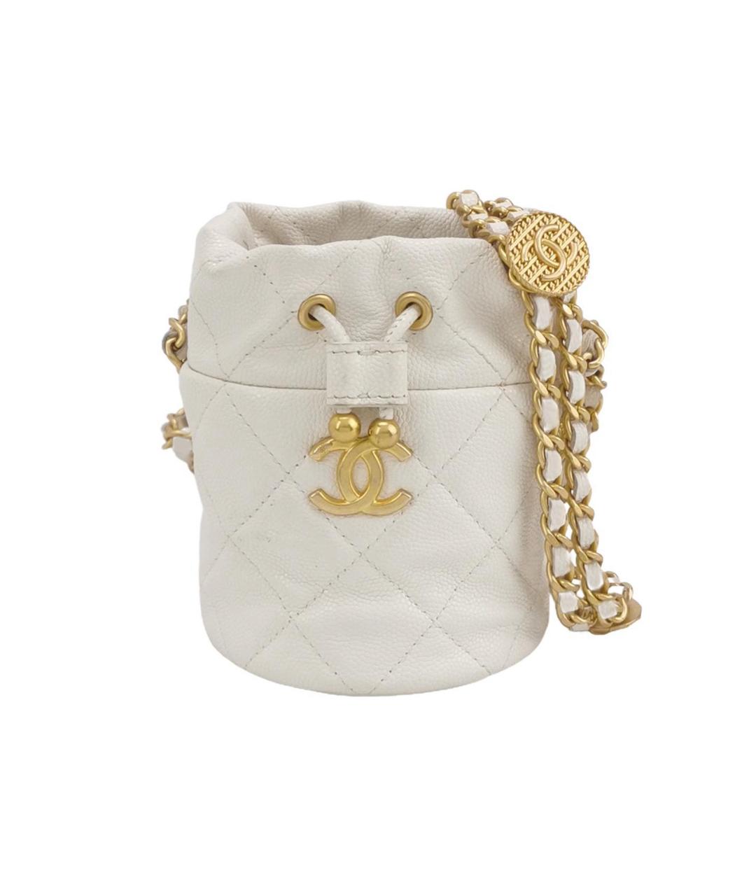 CHANEL Белая кожаная сумка через плечо, фото 10
