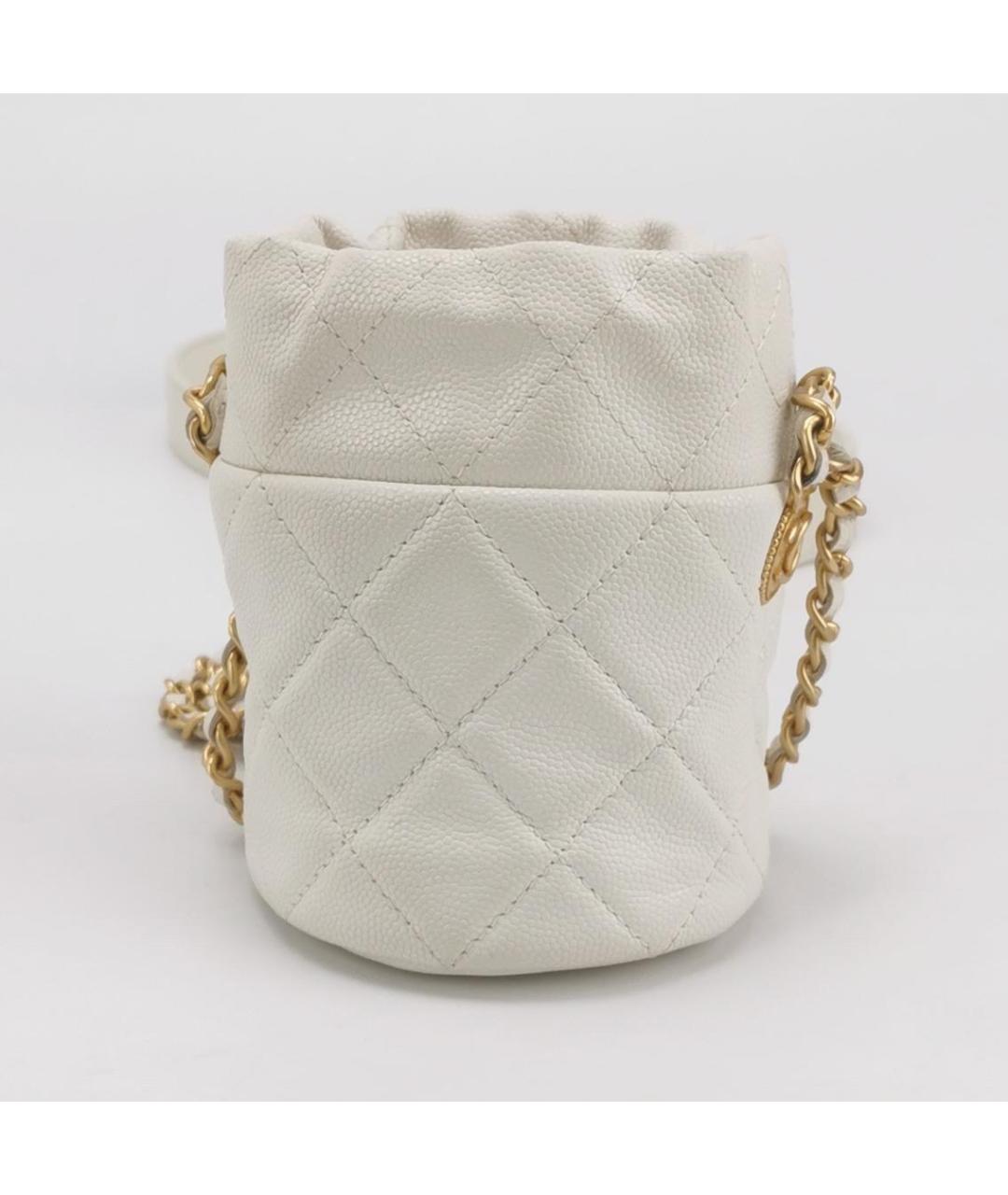 CHANEL Белая кожаная сумка через плечо, фото 2