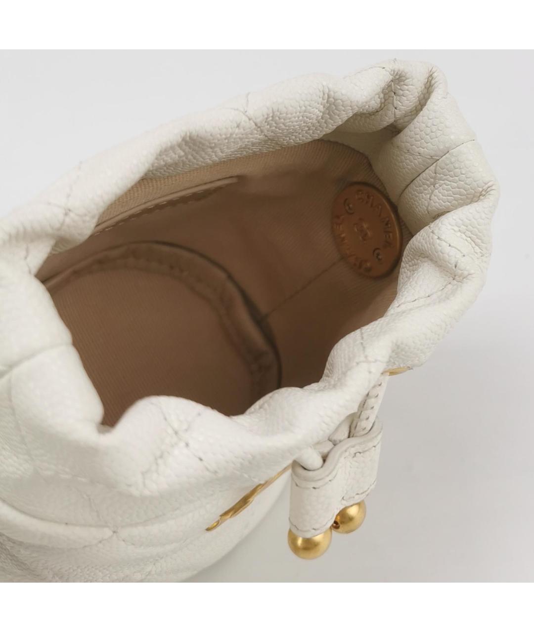 CHANEL Белая кожаная сумка через плечо, фото 7