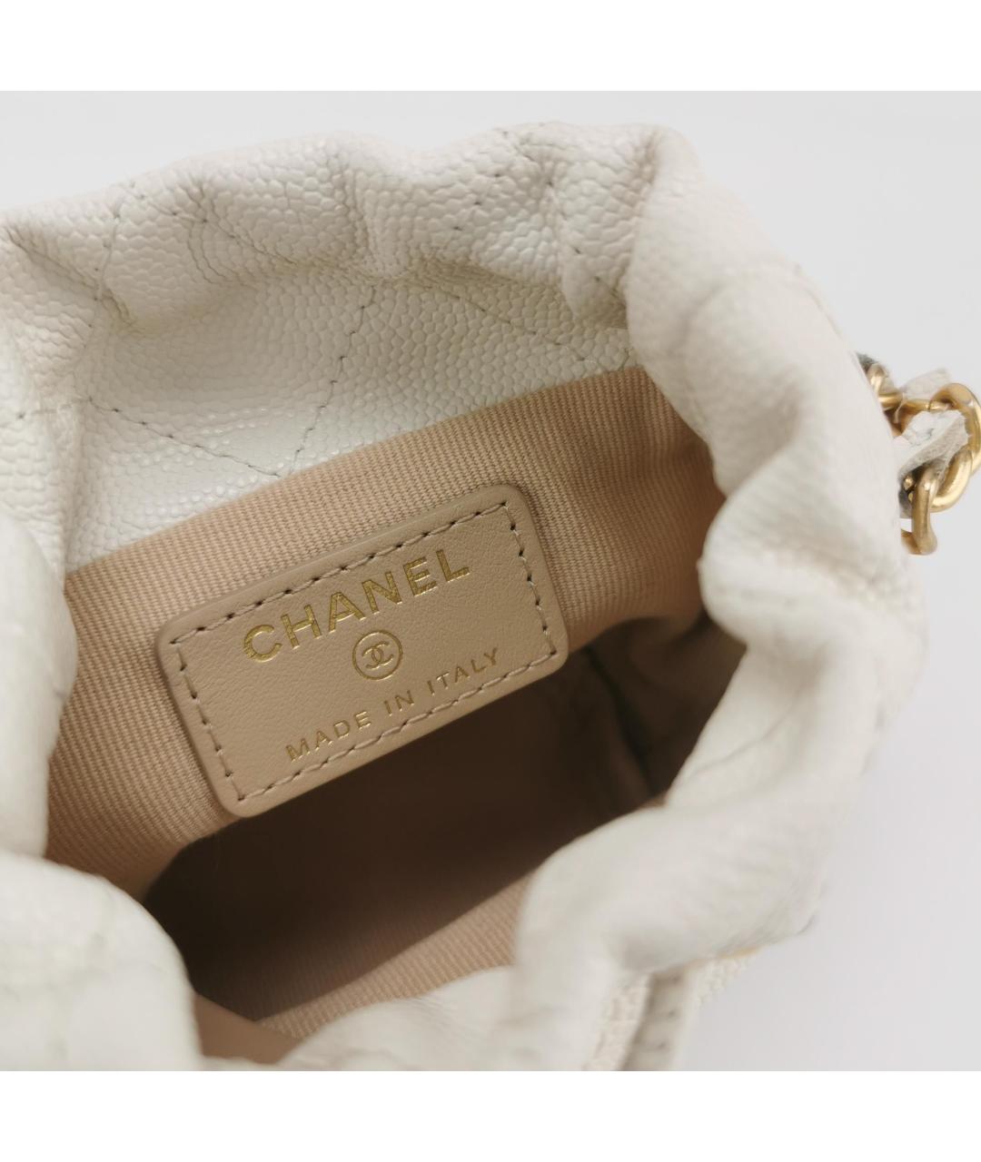 CHANEL Белая кожаная сумка через плечо, фото 8
