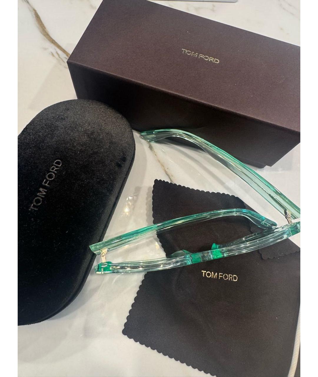 TOM FORD Бирюзовые пластиковые солнцезащитные очки, фото 5