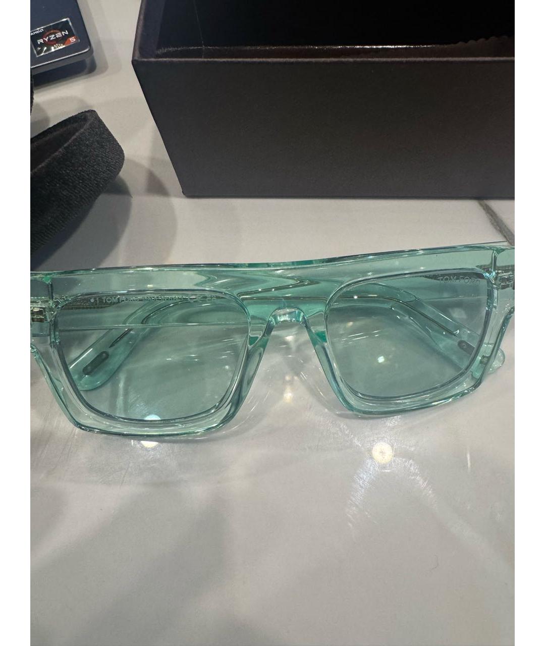 TOM FORD Бирюзовые пластиковые солнцезащитные очки, фото 2
