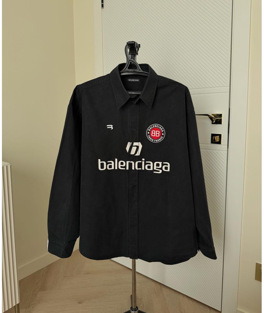 BALENCIAGA Черная хлопковая кэжуал рубашка, фото 6