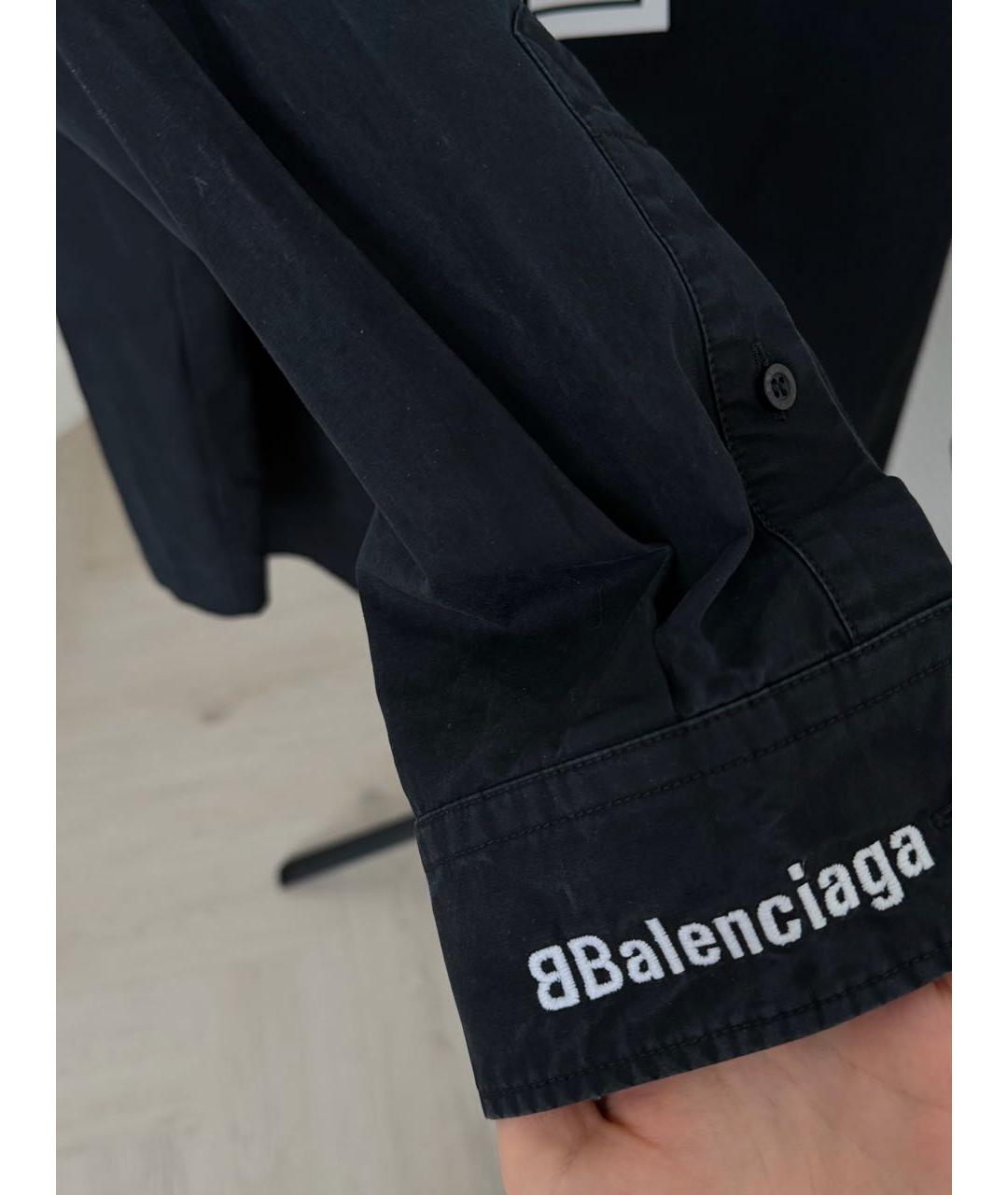 BALENCIAGA Черная хлопковая кэжуал рубашка, фото 4