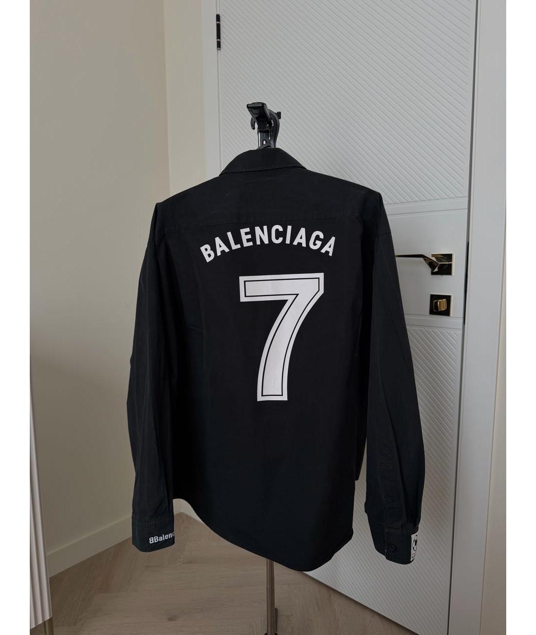 BALENCIAGA Черная хлопковая кэжуал рубашка, фото 2