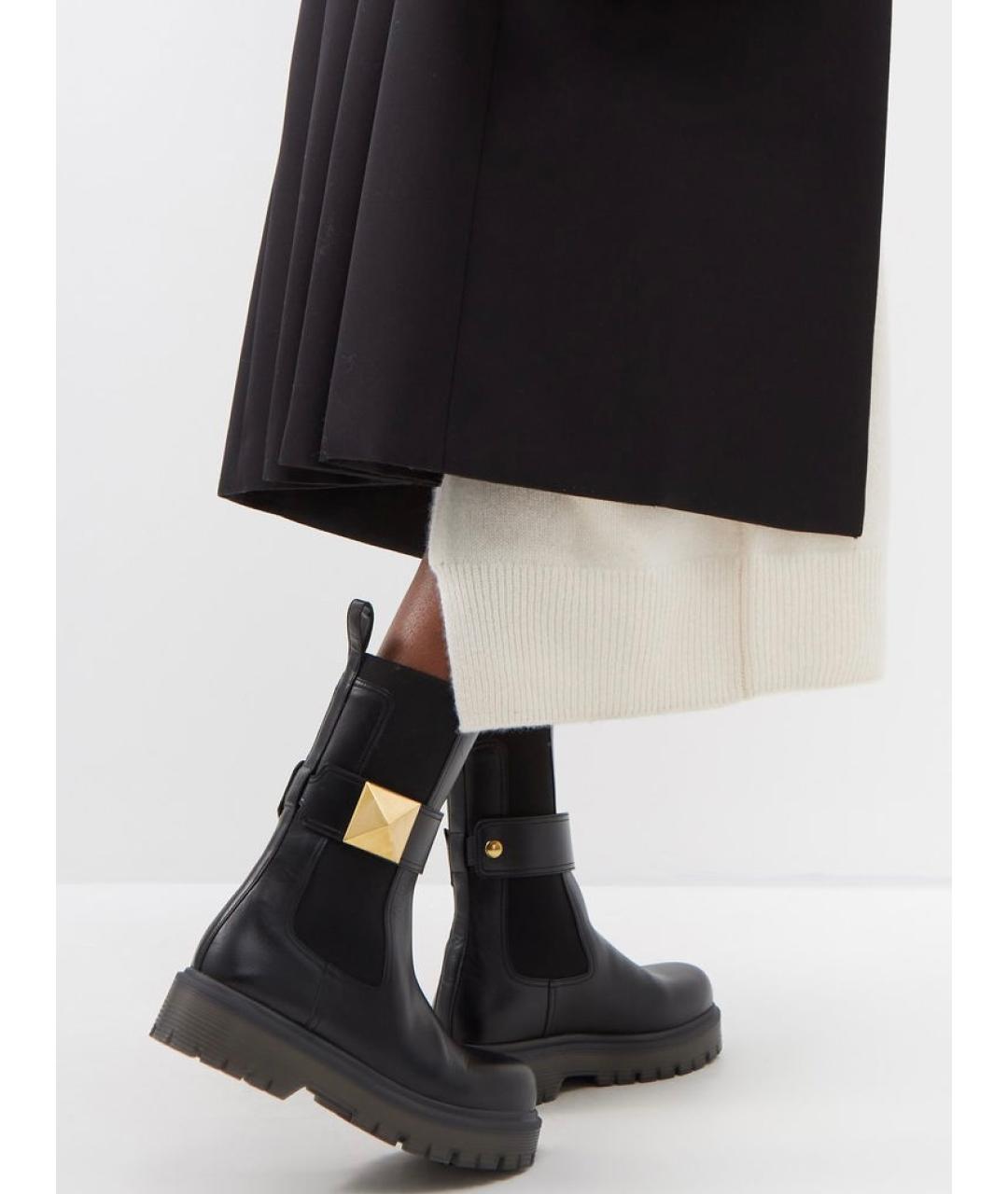 VALENTINO Черные кожаные ботинки, фото 4