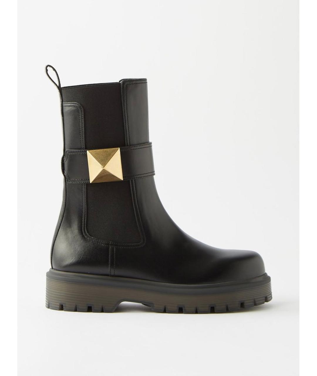 VALENTINO Черные кожаные ботинки, фото 5