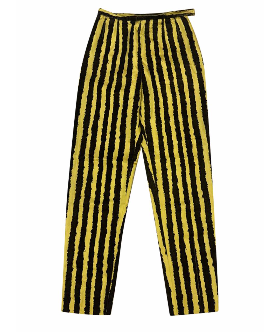 KENZO Желтые шелковые прямые брюки, фото 1