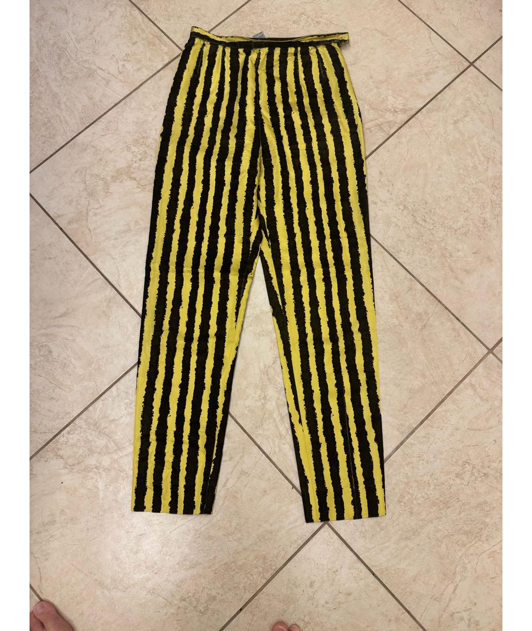 KENZO Желтые шелковые прямые брюки, фото 5