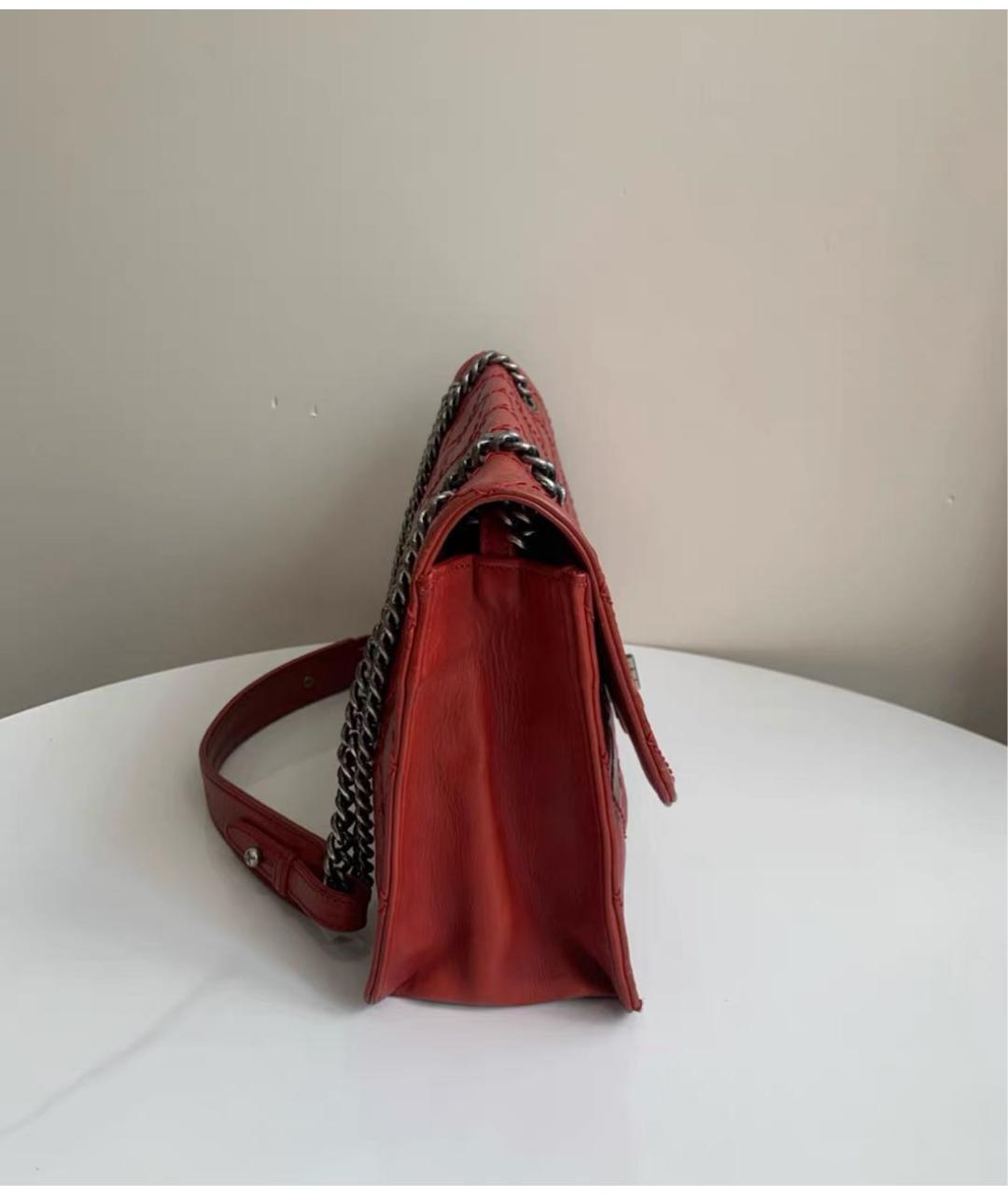 CHANEL Красная кожаная сумка через плечо, фото 4