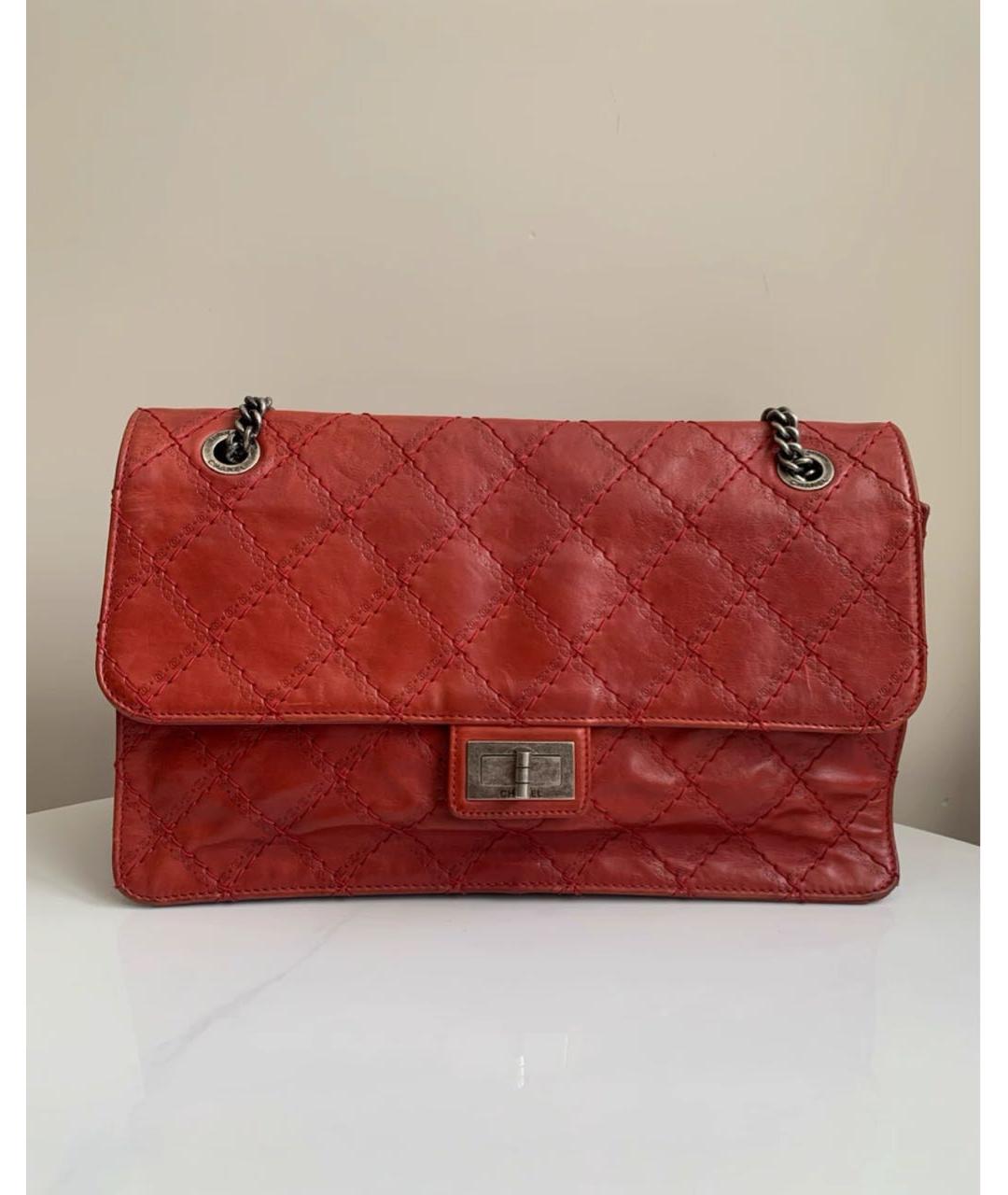 CHANEL Красная кожаная сумка через плечо, фото 6