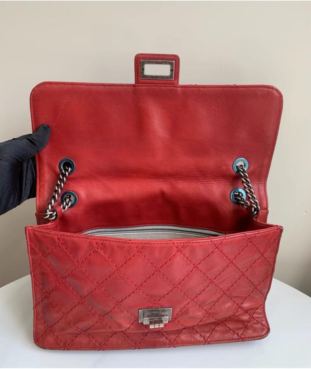 CHANEL Красная кожаная сумка через плечо, фото 5