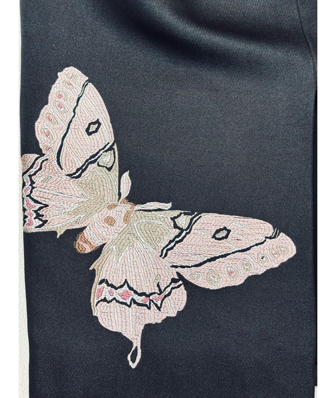 ALEXANDER MCQUEEN Черная шелковая юбка миди, фото 5