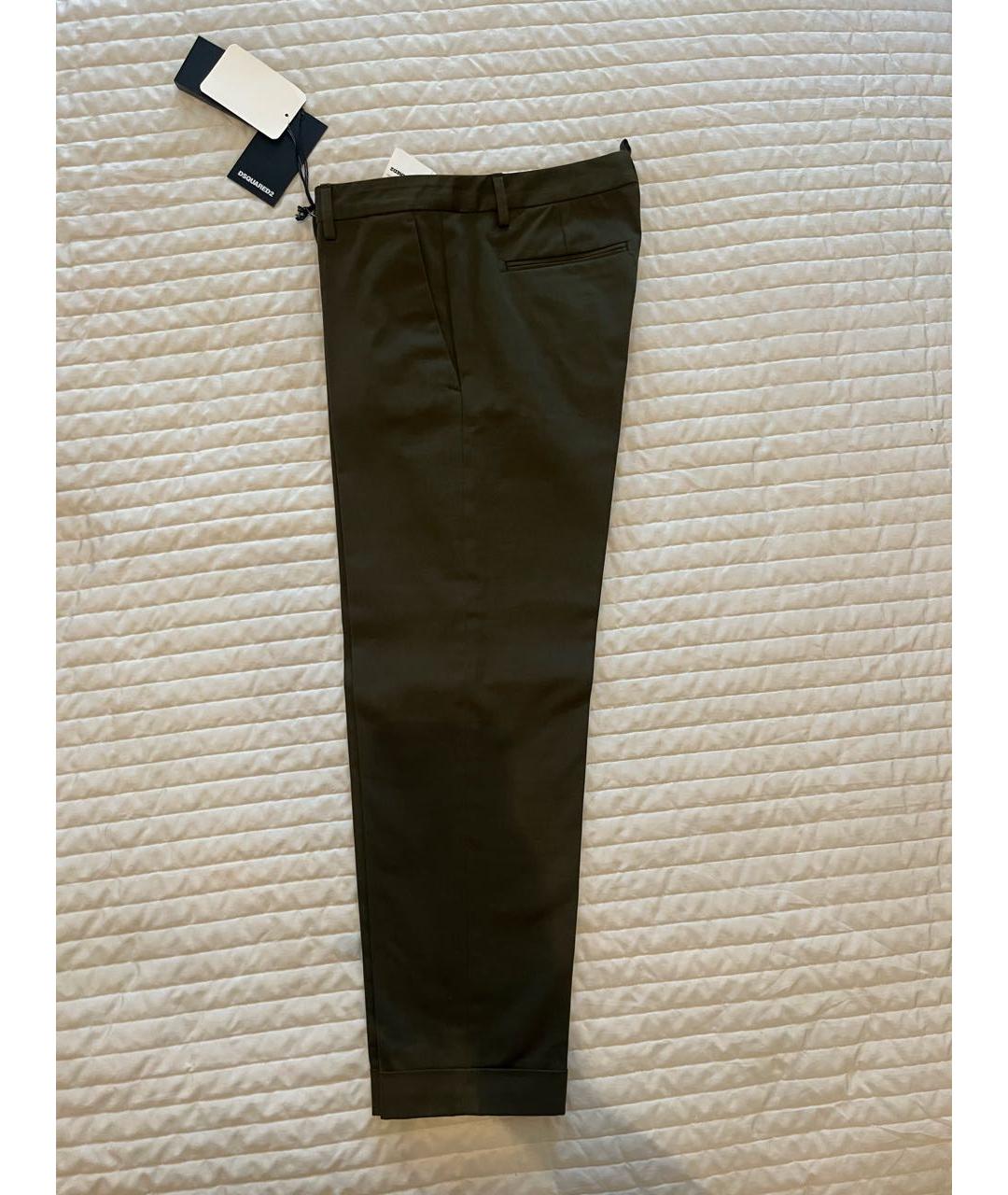 DSQUARED2 Хаки хлопковые брюки узкие, фото 2