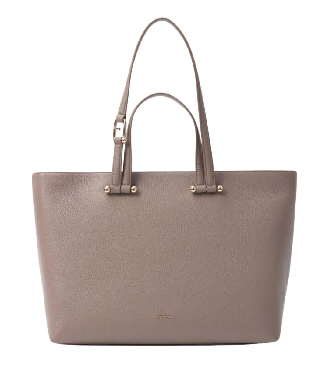 FURLA Бежевая кожаная сумка тоут, фото 1