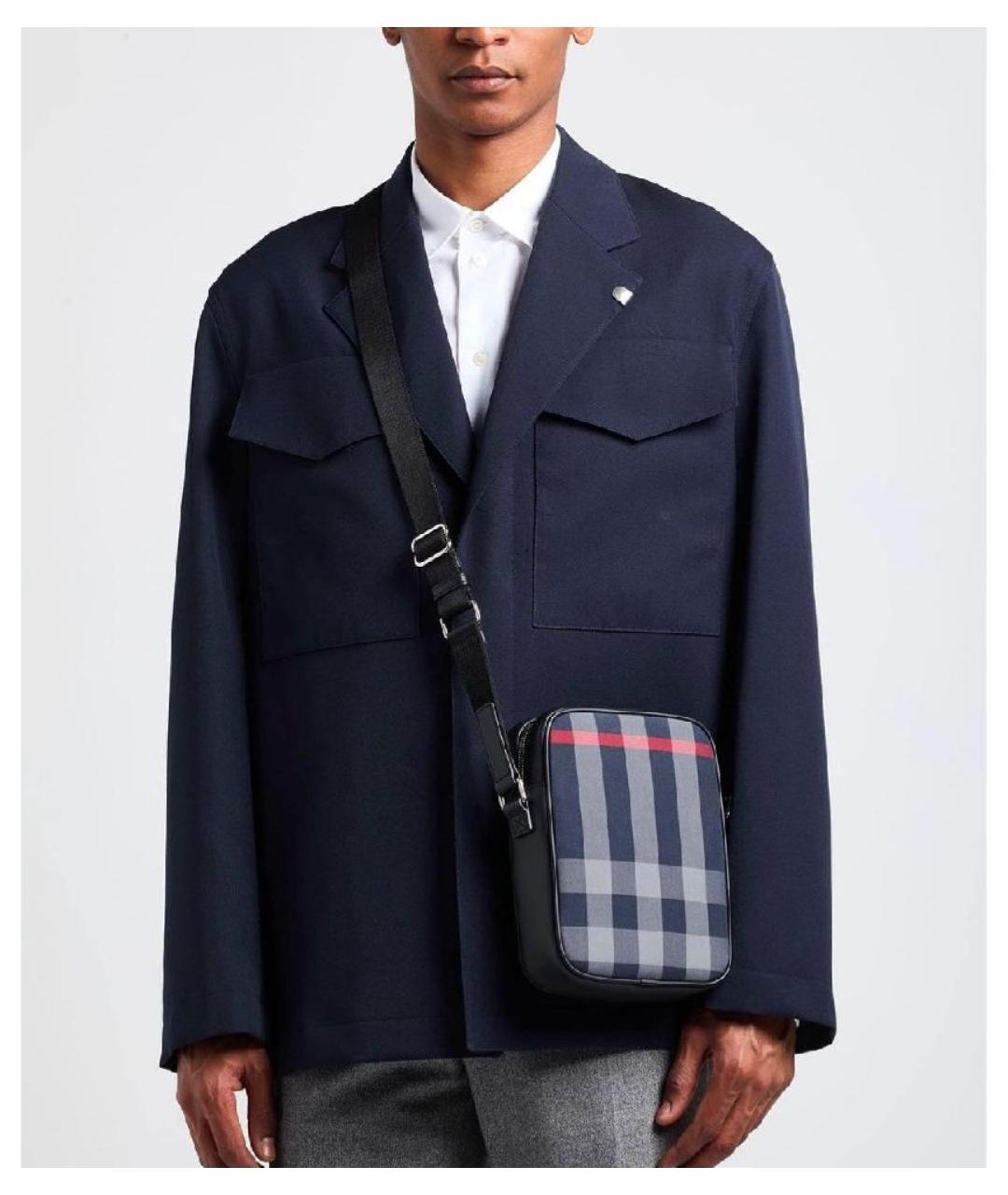 BURBERRY Темно-синяя сумка на плечо, фото 5